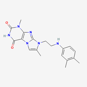8-(2-((3,4-dimethylphenyl)amino)ethyl)-1,7-dimethyl-1H-imidazo[2,1-f]purine-2,4(3H,8H)-dione