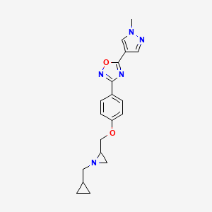 3-[4-[[1-(Cyclopropylmethyl)aziridin-2-yl]methoxy]phenyl]-5-(1-methylpyrazol-4-yl)-1,2,4-oxadiazole