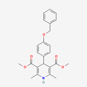molecular formula C24H25NO5 B2759666 Dimethyl 2,6-dimethyl-4-(4-phenylmethoxyphenyl)-1,4-dihydropyridine-3,5-dicarboxylate CAS No. 182678-66-6