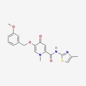 molecular formula C19H19N3O4S B2759684 5-((3-methoxybenzyl)oxy)-1-methyl-N-(4-methylthiazol-2-yl)-4-oxo-1,4-dihydropyridine-2-carboxamide CAS No. 1021212-01-0