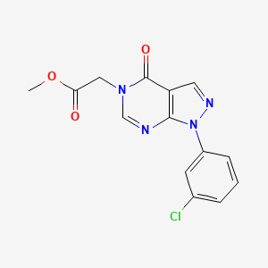molecular formula C14H11ClN4O3 B2759686 Methyl 2-[1-(3-chlorophenyl)-4-oxopyrazolo[3,4-d]pyrimidin-5-yl]acetate CAS No. 895018-76-5