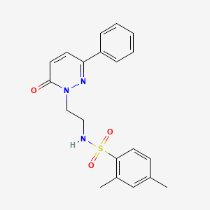 molecular formula C20H21N3O3S B2759696 2,4-二甲基-N-(2-(6-氧代-3-苯基吡啶并[1,5-a]嘧啶-6-基)乙基)苯磺酰胺 CAS No. 921806-14-6