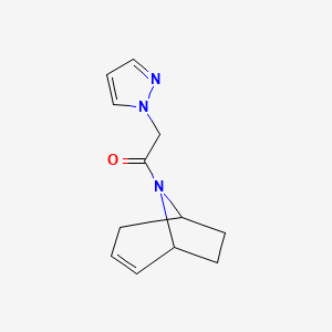 molecular formula C12H15N3O B2759734 1-((1R,5S)-8-azabicyclo[3.2.1]oct-2-en-8-yl)-2-(1H-pyrazol-1-yl)ethanone CAS No. 2329216-59-1