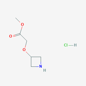 molecular formula C6H12ClNO3 B2759739 Methyl 2-(azetidin-3-yloxy)acetate;hydrochloride CAS No. 2243521-68-6