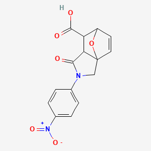 molecular formula C15H12N2O6 B2759740 2-(4-Nitrophenyl)-1-oxo-1,2,3,6,7,7a-hexahydro-3a,6-epoxyisoindole-7-carboxylic acid CAS No. 1212274-75-3