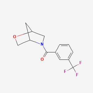 molecular formula C13H12F3NO2 B2759746 2-氧杂-5-氮杂双环[2.2.1]庚烷-5-基(3-(三氟甲基)苯基)甲酮 CAS No. 2034611-09-9