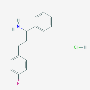 molecular formula C15H17ClFN B2759754 3-(4-氟苯基)-1-苯基丙基胺；盐酸盐 CAS No. 2305255-08-5