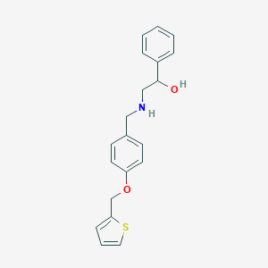 molecular formula C20H21NO2S B275976 1-Phenyl-2-{[4-(thiophen-2-ylmethoxy)benzyl]amino}ethanol 