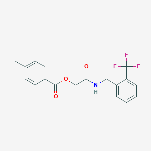 molecular formula C19H18F3NO3 B2759767 ({[2-(Trifluoromethyl)phenyl]methyl}carbamoyl)methyl 3,4-dimethylbenzoate CAS No. 1794785-36-6