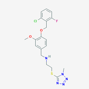 N-{4-[(2-chloro-6-fluorobenzyl)oxy]-3-methoxybenzyl}-2-[(1-methyl-1H-tetrazol-5-yl)sulfanyl]ethanamine