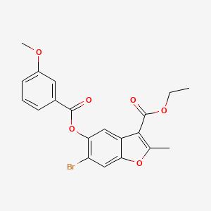 6-Bromo-3-(ethoxycarbonyl)-2-methylbenzo[b]furan-5-yl 3-methoxybenzoate