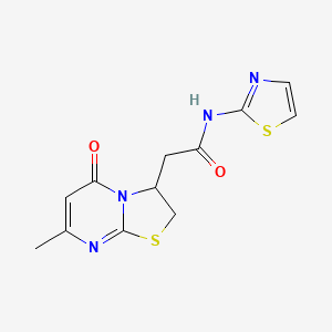 2-(7-methyl-5-oxo-3,5-dihydro-2H-thiazolo[3,2-a]pyrimidin-3-yl)-N-(thiazol-2-yl)acetamide