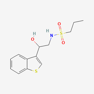 molecular formula C13H17NO3S2 B2759824 N-(2-(苯并[b]噻吩-3-基)-2-羟基乙基)丙烷-1-磺酰胺 CAS No. 2034257-21-9