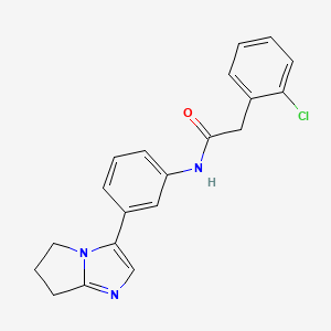 molecular formula C20H18ClN3O B2759833 2-(2-氯苯基)-N-(3-(6,7-二氢-5H-吡咯[1,2-a]咪唑-3-基)苯基)乙酰胺 CAS No. 1396810-02-8