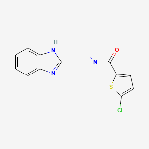 molecular formula C15H12ClN3OS B2759836 (3-(1H-苯并[d]咪唑-2-基)氮杂环丁烷-1-基)(5-氯噻吩-2-基)甲酮 CAS No. 1351634-54-2
