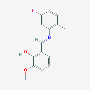 molecular formula C15H14FNO2 B2759840 2-{(E)-[(5-氟-2-甲基苯基)亚胺]甲基}-6-甲氧基苯酚 CAS No. 1232818-31-3
