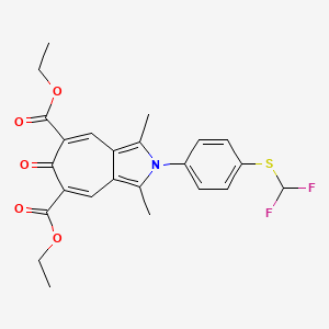 B2759841 Diethyl 2-[4-(difluoromethylsulfanyl)phenyl]-1,3-dimethyl-6-oxocyclohepta[c]pyrrole-5,7-dicarboxylate CAS No. 327060-72-0