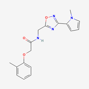 B2759844 N-((3-(1-methyl-1H-pyrrol-2-yl)-1,2,4-oxadiazol-5-yl)methyl)-2-(o-tolyloxy)acetamide CAS No. 2034271-35-5