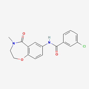 B2759853 3-chloro-N-(4-methyl-5-oxo-2,3,4,5-tetrahydrobenzo[f][1,4]oxazepin-7-yl)benzamide CAS No. 922000-83-7