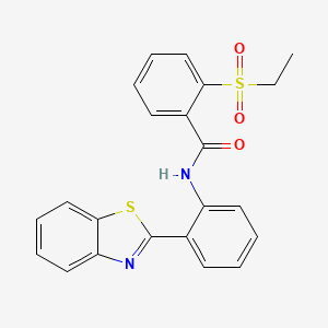 molecular formula C22H18N2O3S2 B2759858 N-(2-(苯并[d]噻唑-2-基)苯基)-2-(乙磺酰)苯甲酰胺 CAS No. 898459-11-5