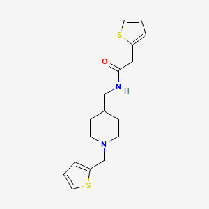 molecular formula C17H22N2OS2 B2759860 2-(噻吩-2-基)-N-({1-[(噻吩-2-基)甲基哌啶-4-基]甲基}乙基)乙酰胺 CAS No. 953916-97-7