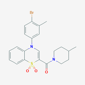 B2759862 (4-(4-bromo-3-methylphenyl)-1,1-dioxido-4H-benzo[b][1,4]thiazin-2-yl)(4-methylpiperidin-1-yl)methanone CAS No. 1251687-00-9
