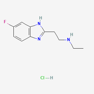 molecular formula C11H15ClFN3 B2759869 盐酸N-乙基-2-(5-氟-1H-苯并咪唑-2-基)乙胺 CAS No. 1269378-80-4