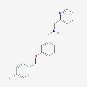 molecular formula C20H19FN2O B275987 N-{3-[(4-fluorobenzyl)oxy]benzyl}-N-(2-pyridinylmethyl)amine 