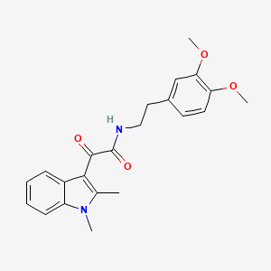 molecular formula C22H24N2O4 B2759870 N-(3,4-dimethoxyphenethyl)-2-(1,2-dimethyl-1H-indol-3-yl)-2-oxoacetamide CAS No. 862831-21-8