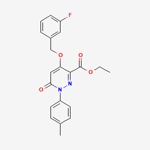 molecular formula C21H19FN2O4 B2759872 Ethyl 4-[(3-fluorophenyl)methoxy]-1-(4-methylphenyl)-6-oxopyridazine-3-carboxylate CAS No. 899992-12-2