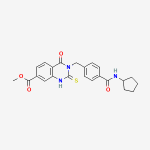 methyl 3-[[4-(cyclopentylcarbamoyl)phenyl]methyl]-4-oxo-2-sulfanylidene-1H-quinazoline-7-carboxylate