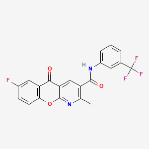 7-fluoro-2-methyl-5-oxo-N-[3-(trifluoromethyl)phenyl]-5H-chromeno[2,3-b]pyridine-3-carboxamide