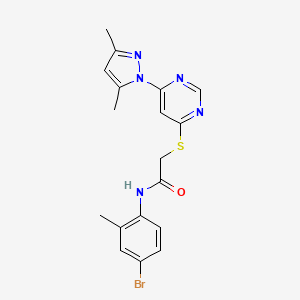 molecular formula C18H18BrN5OS B2759890 N-(4-溴-2-甲基苯基)-2-((6-(3,5-二甲基-1H-嘧啶-1-基)嘧啶-4-基)硫代)乙酰胺 CAS No. 1251710-61-8