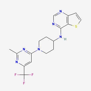 molecular formula C17H17F3N6S B2759894 1-[2-methyl-6-(trifluoromethyl)pyrimidin-4-yl]-N-{thieno[3,2-d]pyrimidin-4-yl}piperidin-4-amine CAS No. 2034516-61-3