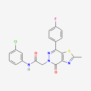 molecular formula C20H14ClFN4O2S B2759895 N-(3-氯苯基)-2-(7-(4-氟苯基)-2-甲基-4-氧代噻嗪并[4,5-d]嘧啶-5(4H)-基)乙酰胺 CAS No. 941898-09-5