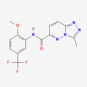 molecular formula C15H12F3N5O2 B2759896 N-[2-Methoxy-5-(trifluoromethyl)phenyl]-3-methyl-[1,2,4]triazolo[4,3-b]pyridazine-6-carboxamide CAS No. 2415487-69-1