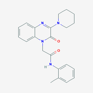 2-(2-oxo-3-(piperidin-1-yl)quinoxalin-1(2H)-yl)-N-(o-tolyl)acetamide