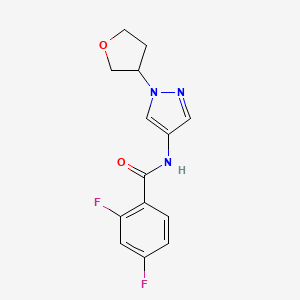 molecular formula C14H13F2N3O2 B2759906 2,4-二氟-N-(1-(环丁烷-3-基)-1H-嘧啶-4-基)苯甲酰胺 CAS No. 1797181-64-6