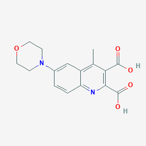 molecular formula C16H16N2O5 B2759908 4-甲基-6-吗啉基-2,3-喹啉二羧酸 CAS No. 866039-85-2