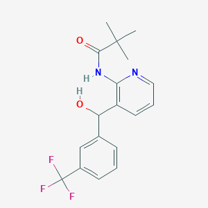 molecular formula C18H19F3N2O2 B2759910 N-(3-{羟基[3-(三氟甲基)苯基]甲基}-2-吡啶基)-2,2-二甲基丙酰胺 CAS No. 866038-90-6