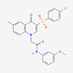 B2759913 2-[3-(4-chlorophenyl)sulfonyl-6-methyl-4-oxoquinolin-1-yl]-N-(3-methoxyphenyl)acetamide CAS No. 866591-27-7