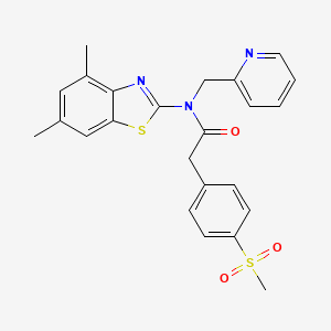 molecular formula C24H23N3O3S2 B2759915 N-(4,6-二甲基苯并[d]噻唑-2-基)-2-(4-(甲磺基)苯基)-N-(吡啶-2-基甲基)乙酰胺 CAS No. 919852-68-9