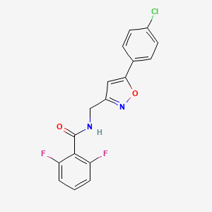 B2759917 N-((5-(4-chlorophenyl)isoxazol-3-yl)methyl)-2,6-difluorobenzamide CAS No. 946210-39-5