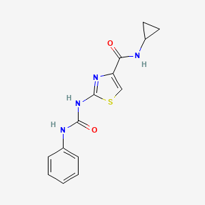 B2759918 N-cyclopropyl-2-(3-phenylureido)thiazole-4-carboxamide CAS No. 941988-55-2