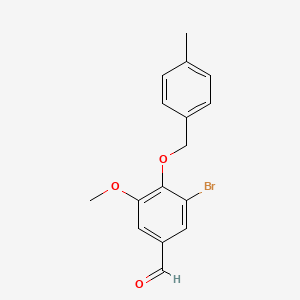 molecular formula C16H15BrO3 B2759932 3-Bromo-5-methoxy-4-[(4-methylbenzyl)oxy]benzaldehyde CAS No. 351066-31-4