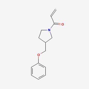 molecular formula C14H17NO2 B2759953 1-[3-(Phenoxymethyl)pyrrolidin-1-yl]prop-2-en-1-one CAS No. 2176843-62-0