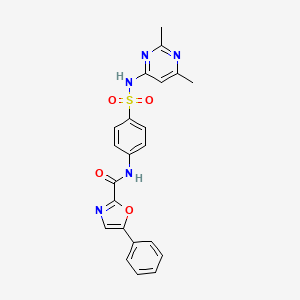 molecular formula C22H19N5O4S B2759956 N-(4-(N-(2,6-dimethylpyrimidin-4-yl)sulfamoyl)phenyl)-5-phenyloxazole-2-carboxamide CAS No. 1795488-34-4