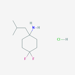 molecular formula C10H20ClF2N B2759965 4,4-Difluoro-1-(2-methylpropyl)cyclohexan-1-amine hydrochloride CAS No. 1380300-82-2