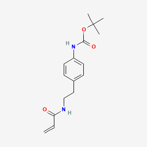 molecular formula C16H22N2O3 B2759998 叔丁基 N-[4-(2-(丙-2-烯酰胺)乙基)苯基]氨基甲酸酯 CAS No. 1476808-18-0