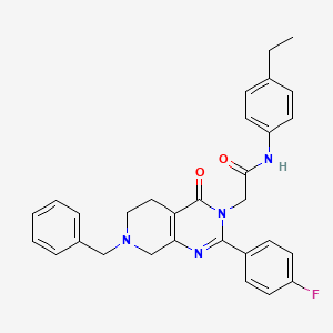 molecular formula C30H29FN4O2 B2760015 N-(2-氯苯甲基)-1-[3-(苯基硫基)吡嘧啶-2-基]哌啶-4-甲酰胺 CAS No. 1207017-93-3